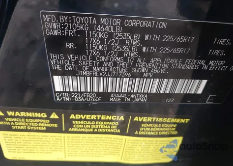 2018 Toyota Rav4 Le z USA, uszkodzony, nr VIN JTMBFREV2JJ717396